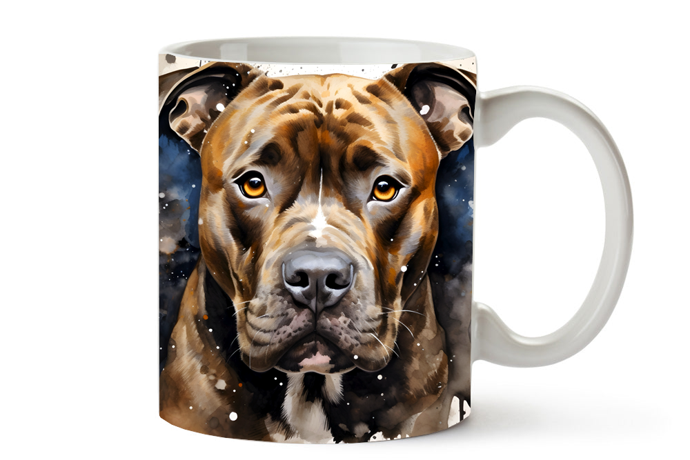 11-oz & 15-oz Mug ~ Pitbull Dog ~ Watercolor 5-Suzzel