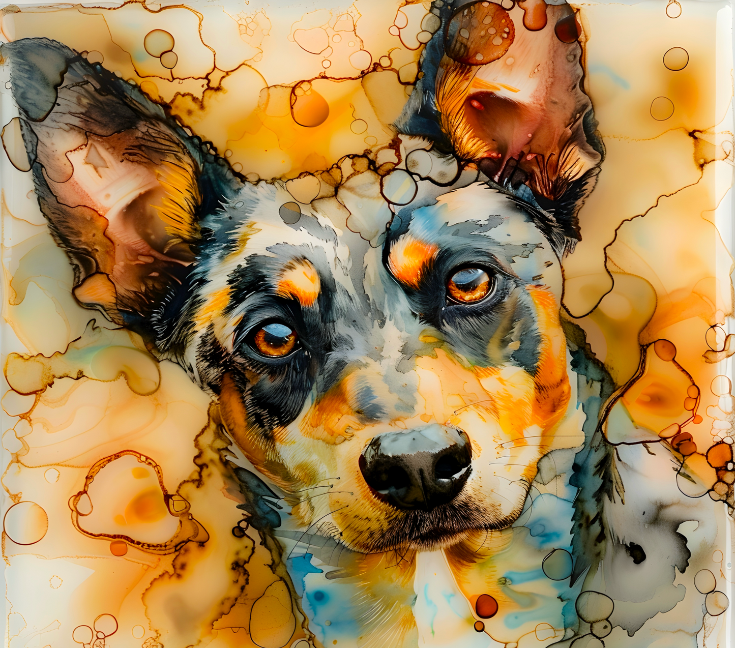 20-oz Skinny Tumbler ~ Heeler Dog ~ Watercolor
